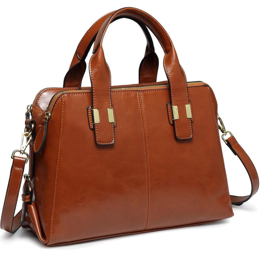 5811 Satchel Bag , Faux Patent Leather Top Handle Handbag Work Tote Purse